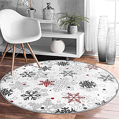 Miniatura 40 de Alfombra de área de Navidad, 4 pies, alfombra redonda de Navidad, alfombra de Navidad para sala de estar, decoración de Navidad, alfombra redonda