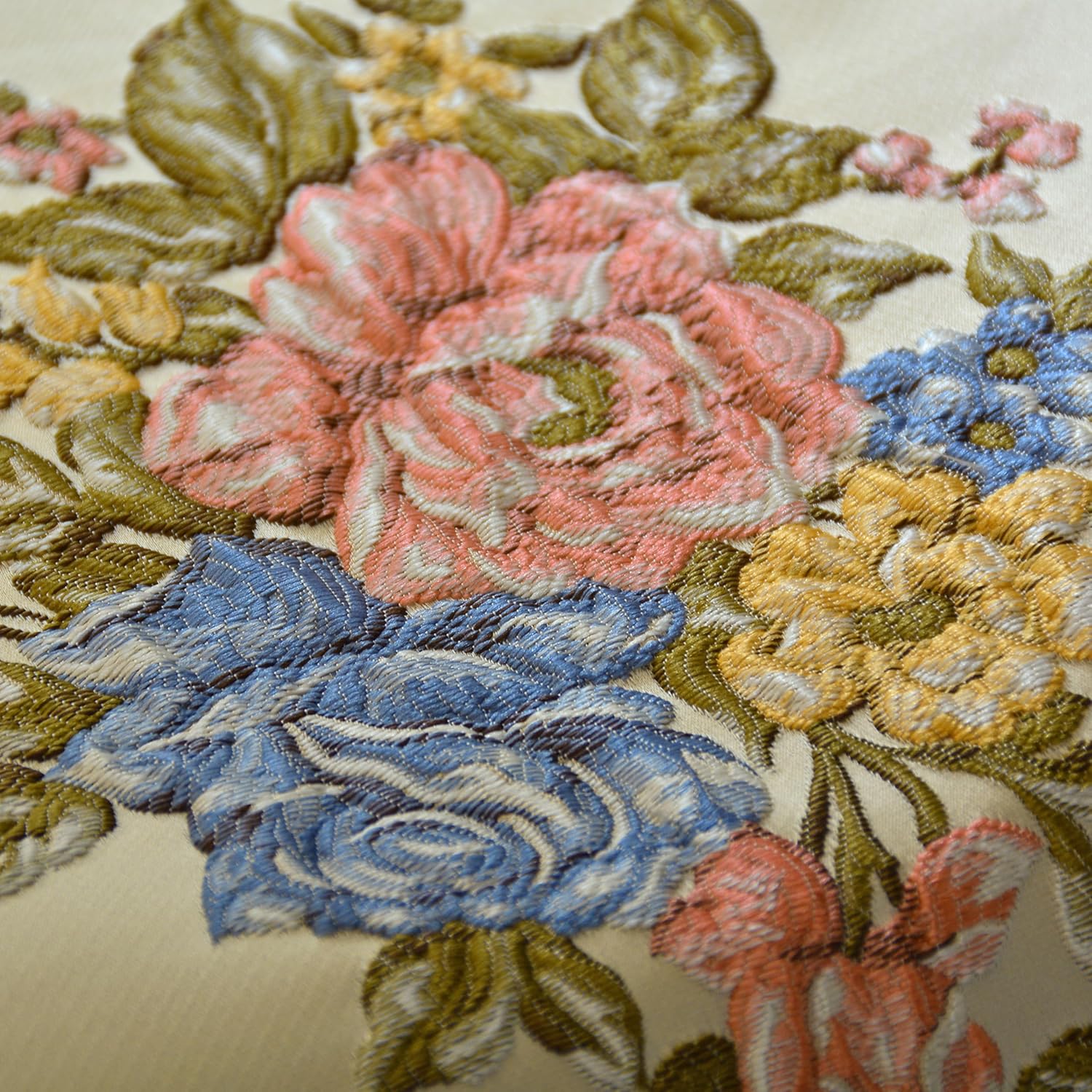 Extra Luxury Velvet Blue Table Runner 120 Inches Long with Vintage Damask Jacquard Design for Dining Room,Living Room,Home Decor,Elegant Beaded Tapestry (X-Beige, 13×72 inch)