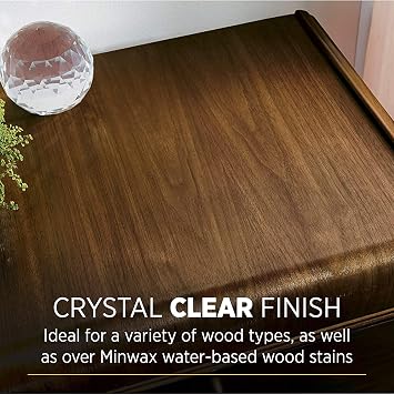 Minwax Polycrylic Protective Finish, Clear Gloss, Clear, 1/2 Pint, 244444444