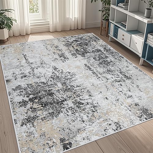 Miniatura 78 de Alfombras de área de 9 x 12 pies para sala de estar, lavables: Alfombra grande abstracta para comedor, dormitorio, alfombra antideslizante de 9 por