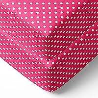 Vista 16 de Bacati - Falda de cama Mix N Match Pin Dots para cuna/niños pequeños con volantes de polvo (rojo)