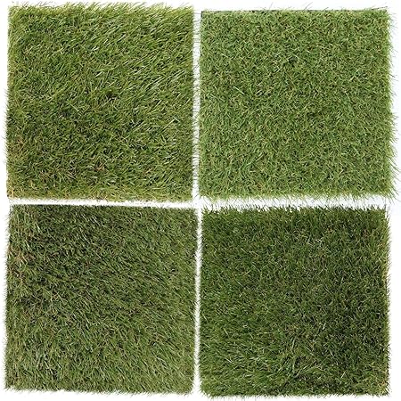 Amazon リアル人工芝 4種類カットサンプル cm角 レギュラー ショート マット デラックス 人工芝