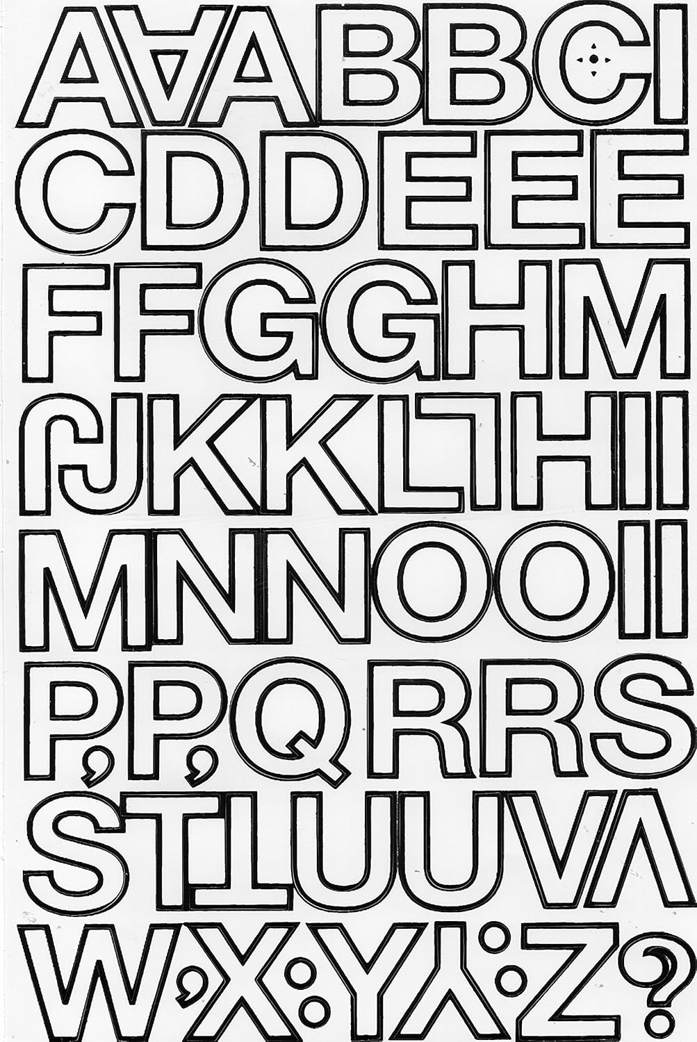 Numbers Letters Design 1234567890 white black Sticker