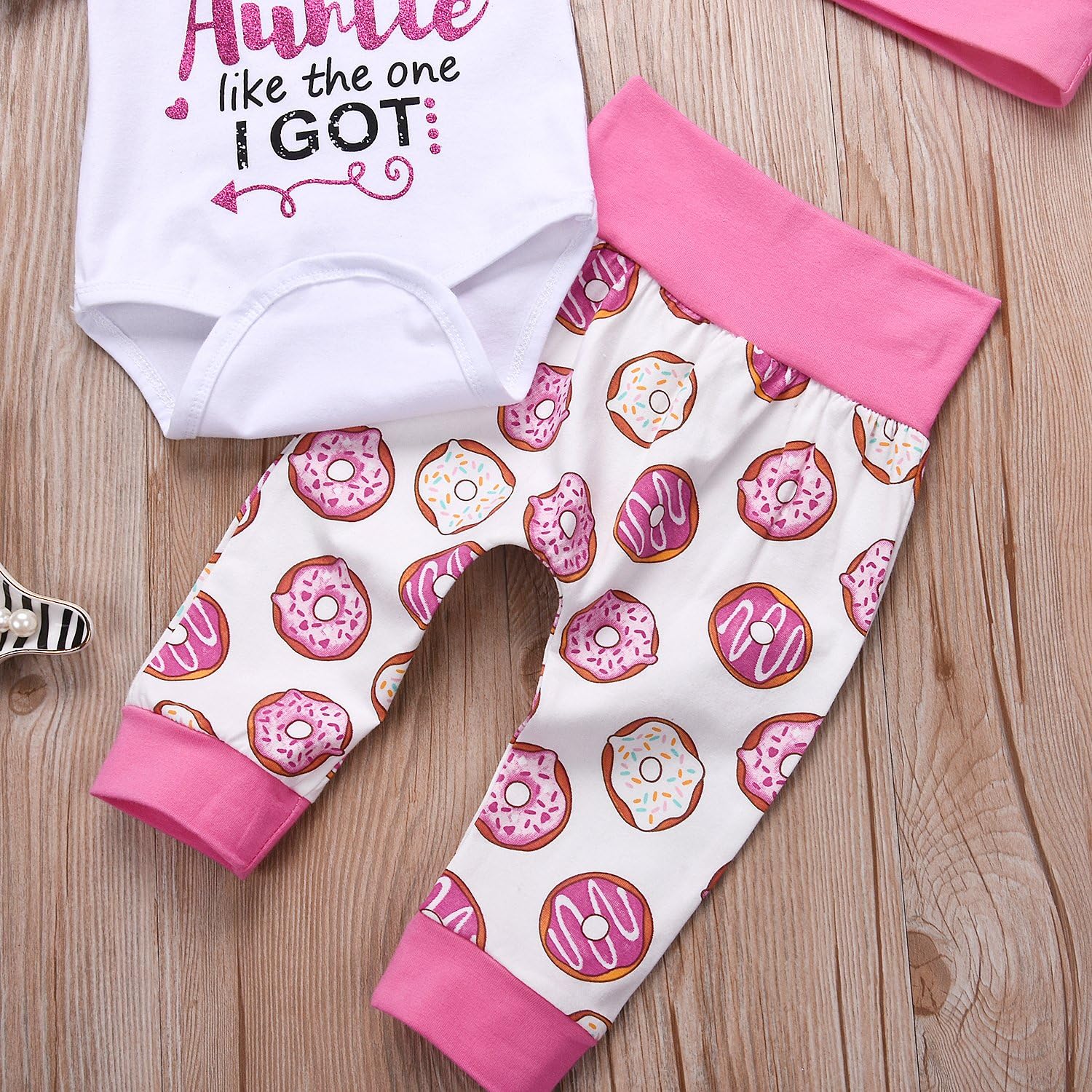 Cute 4PCs Newborn Kids Baby Girl Daddy Little Princess Romper + Flowers Pants + Hat + Flower Headband Winter Outfit - Image 7