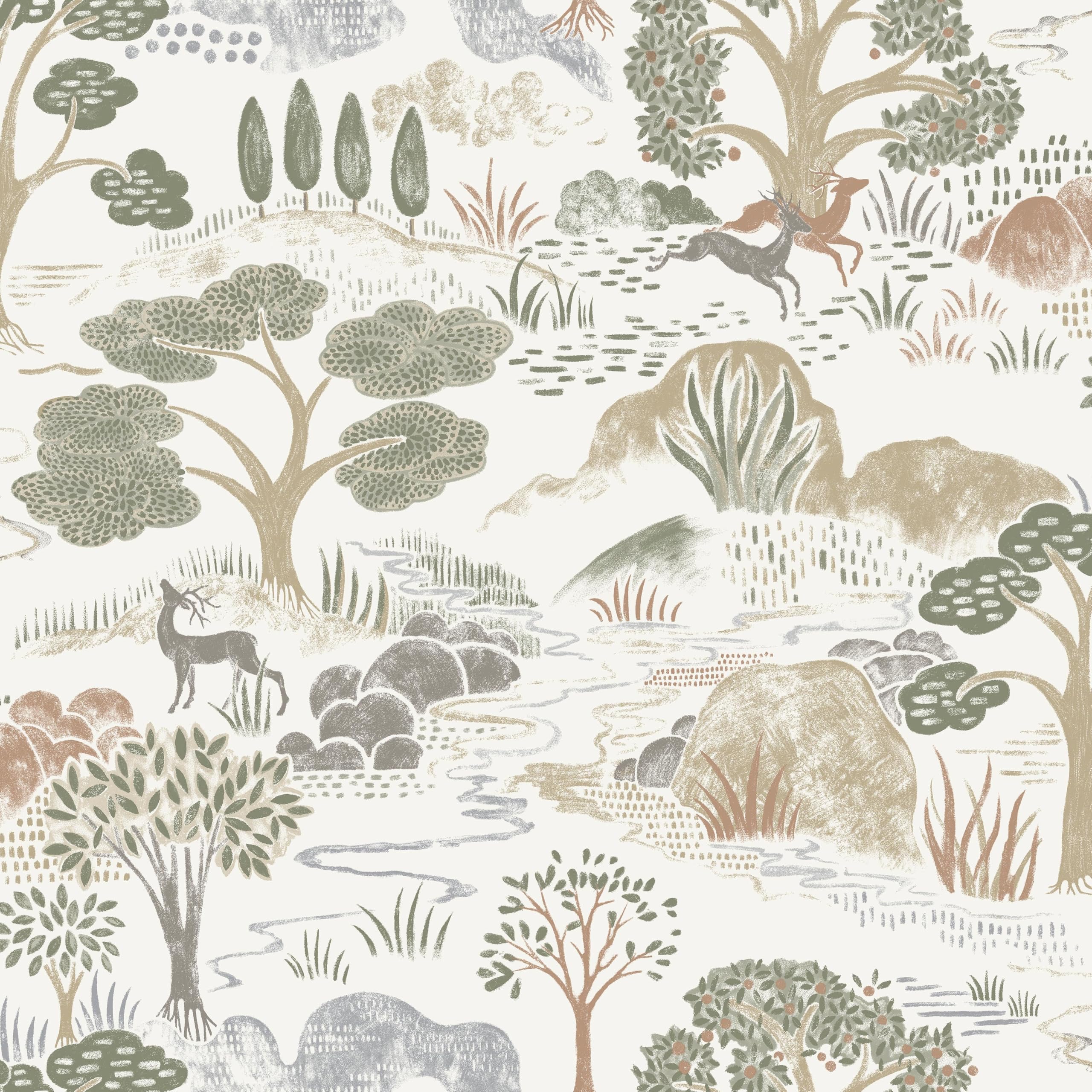 Papier peint botanique Boratapeter masquez les défauts muraux style forêt