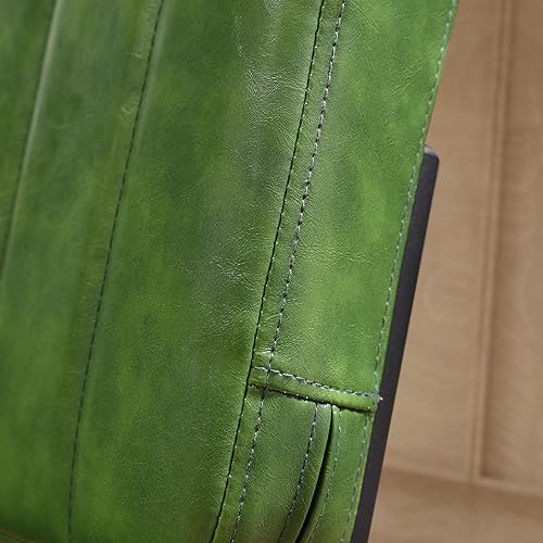 Miniatura 6 de Juego de 2 taburetes de bar de ratán de piel sintética de 26 pulgadas con respaldo de caña natural y patas de metal, sillas modernas de mediados de