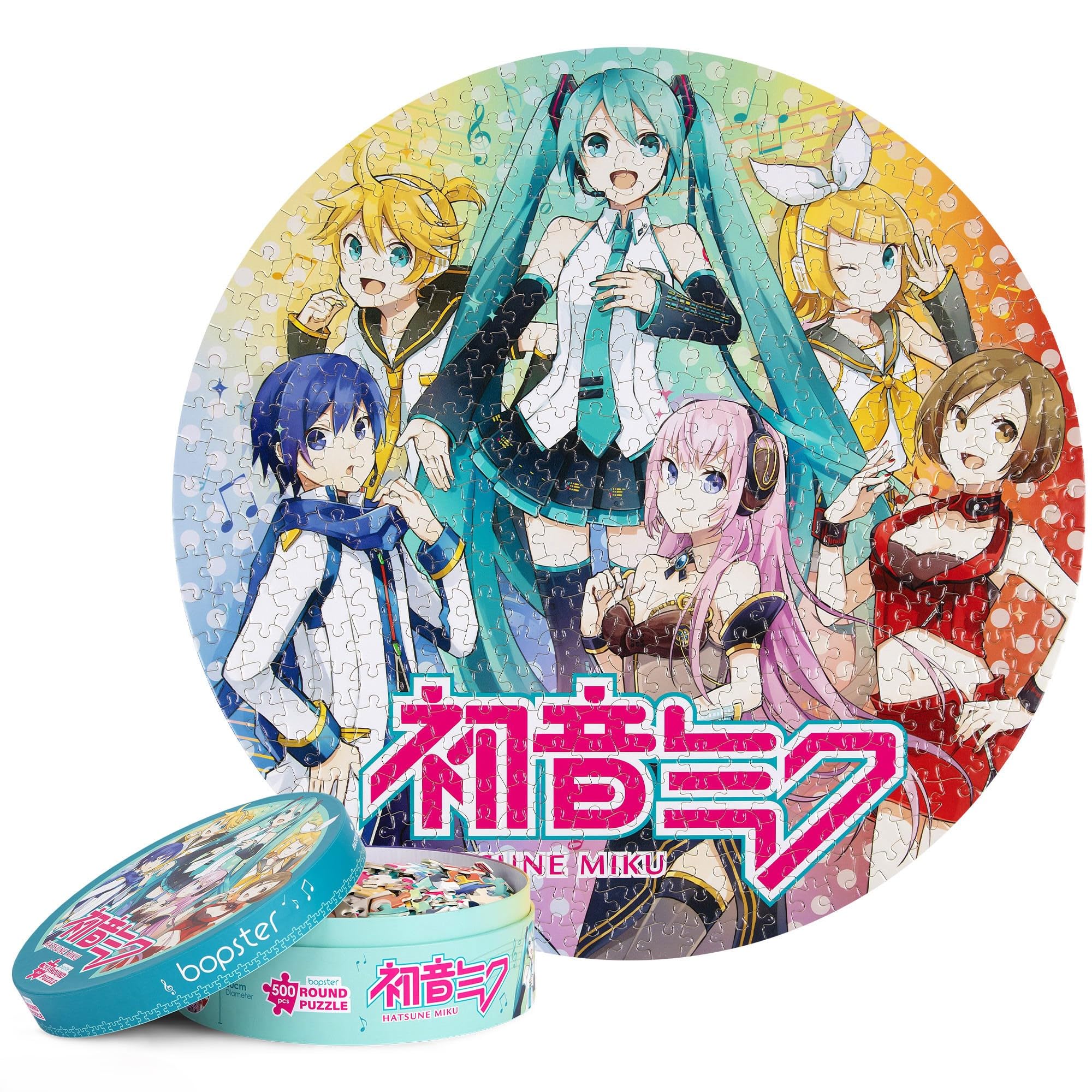 Hatsune Miku Japanese Anime Collectable Round Puzzle, 500 Pieces, 50cm Diameter, Vibrant Colors