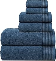 Vista 28 de Belizzi Home Juego de 6 toallas de 100% algodón ultra suave, contiene 2 toallas de baño de 28 x 55 pulgadas, 2 toallas de mano de 16 x 24 pulgadas