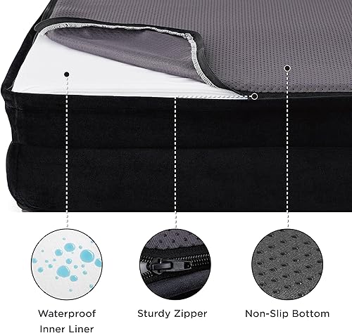 Vista 61 de Bedsure - Cama ortopédica mediana para perros, sofá cama impermeable para perros medianos, espuma de soporte con funda extraíble y lavable, forro