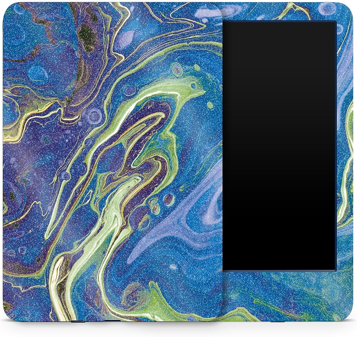 MightySkins Glossy Glitter Skin Compatible with Amazon Kindle 6-inch 11th Gen (2022) Full Wrap - Blue Pour | Protective High-Gloss Glitter Finish | Easy to Apply | Made in The USA