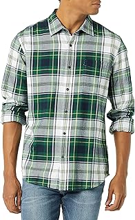 Camisa de Franela de Manga Larga de Ajuste Entallado Hombre