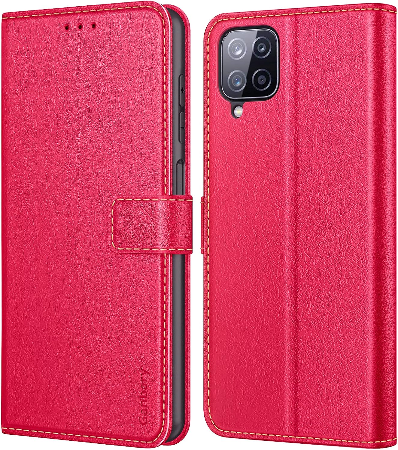 Ganbary Handyhülle Für Google Pixel 6 – Leder Flipcase Mit Kartenschlitzen, Magnetverschluss & Standfunktion, Schwarz