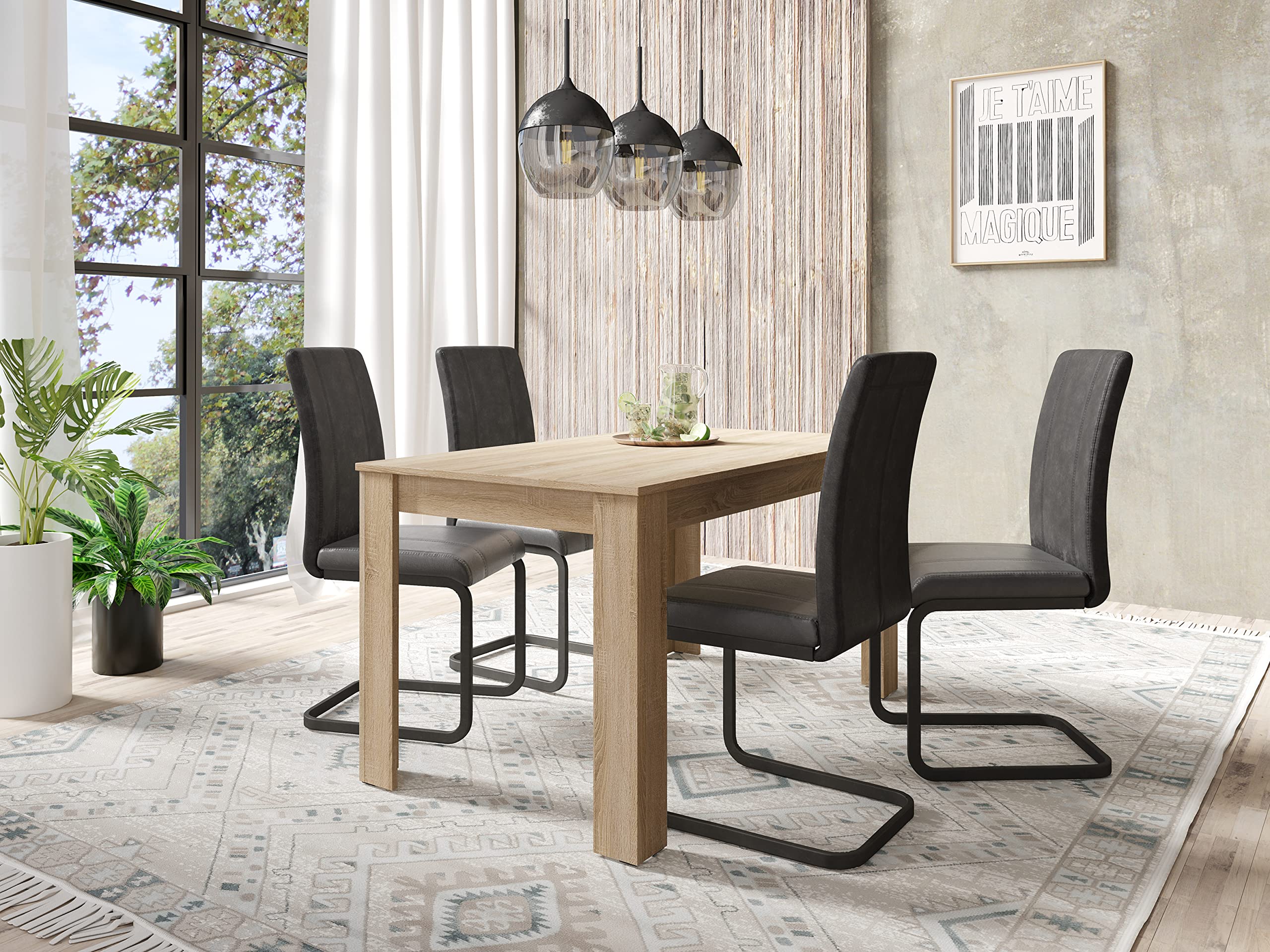byLIVING Esstisch Nepal, Küchentisch in Eiche-Optik, 140 x 80, H 75 cm