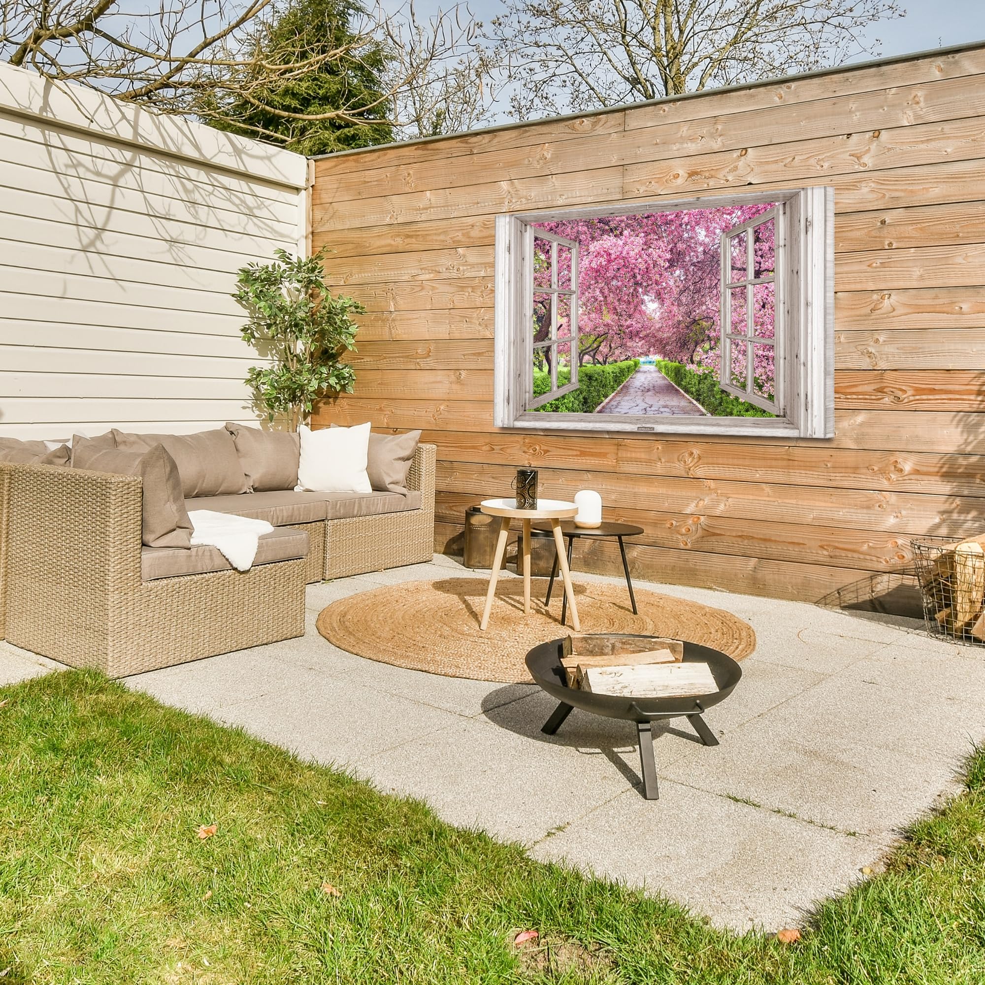 Canvas per Esterno 120x80 cm Giardino Poster da Parete Decorazioni Accessori Decorazione Muro Murali Posters Moderne Wall Giapponese - Sakura - Fiore - Albero - Rami in Fiore