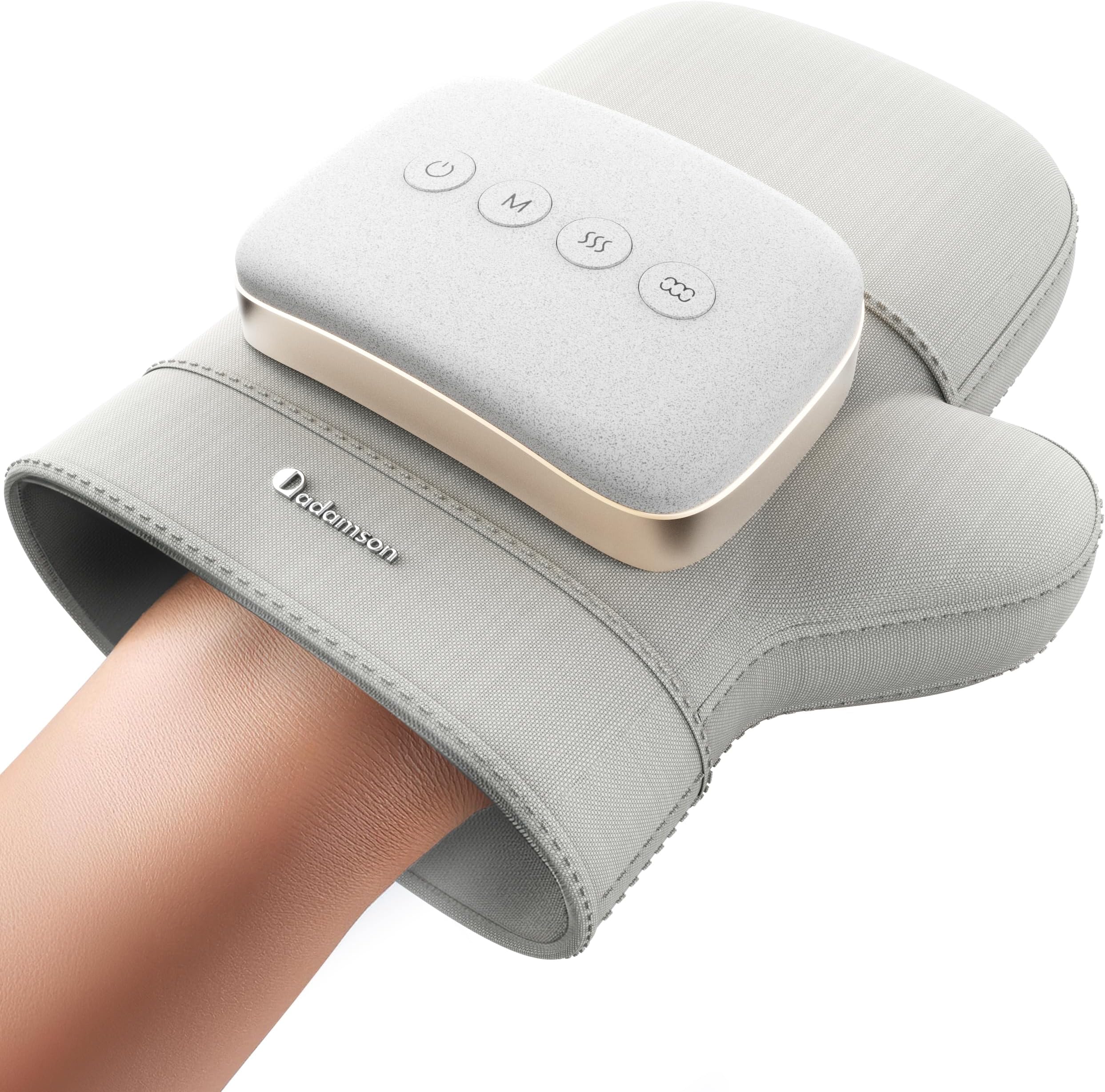 Cordless Hand Massager with Heat and Compression for Arthritis and Carpal Tunnel - Relieve Pain - Hand Massagers for Muscles with Multiple Modes, Adjustable Intensity - Finger Massager - Pale Gray
