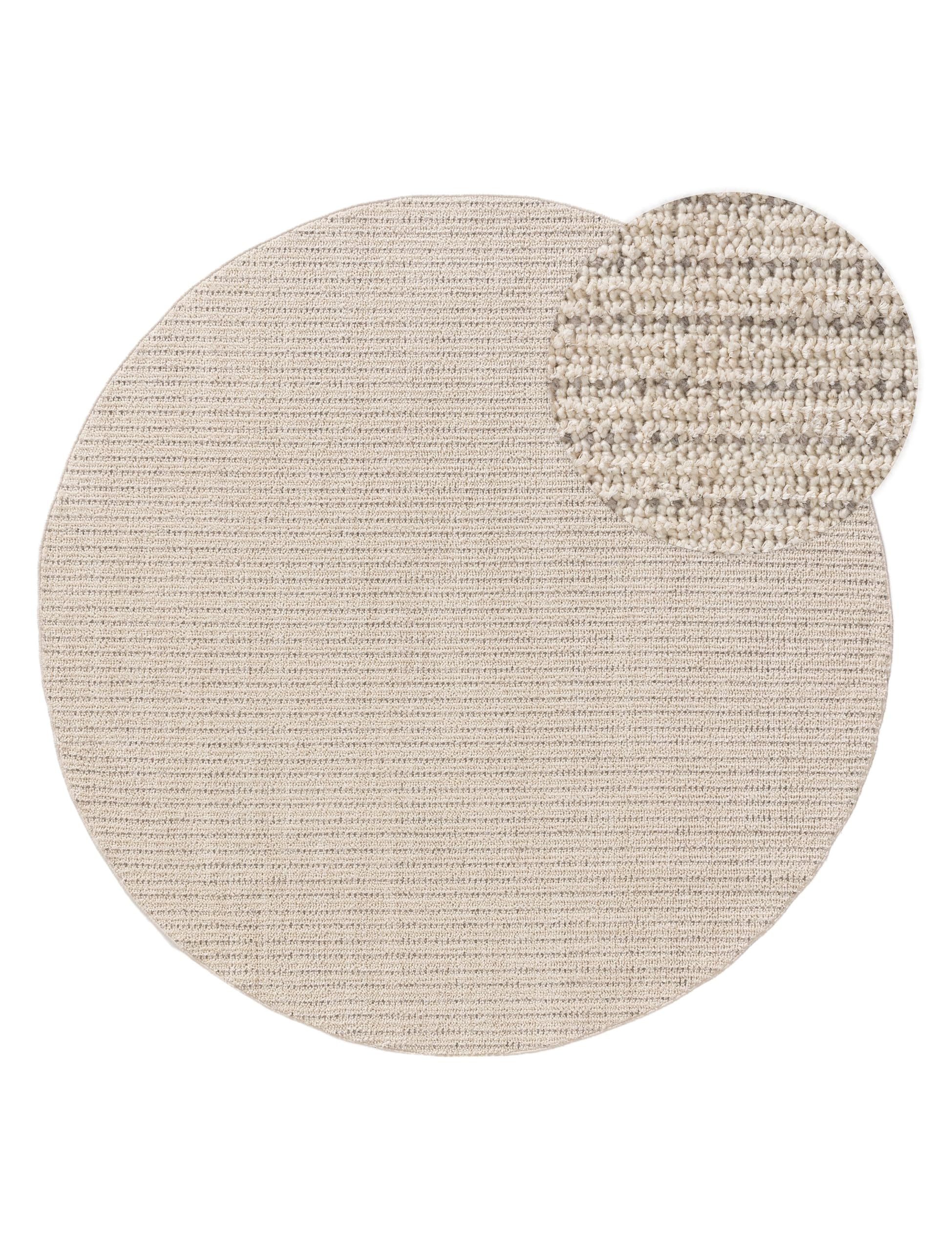 benuta Alfombra nido Lilibeth – Fibra sintética – Redonda & en estilo: Abstracta, Geométrica, Hygge & Cozy, Minimalista – Fácil de limpiar para Salón Dormitorio Crema Ø 160 cm Redonda