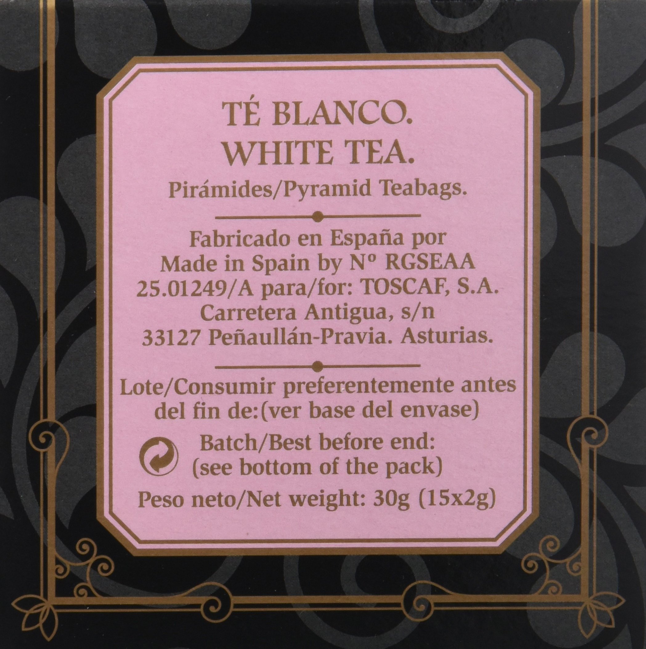 Barton Té Blanco - 15 pirámides, 30 gramo, 15