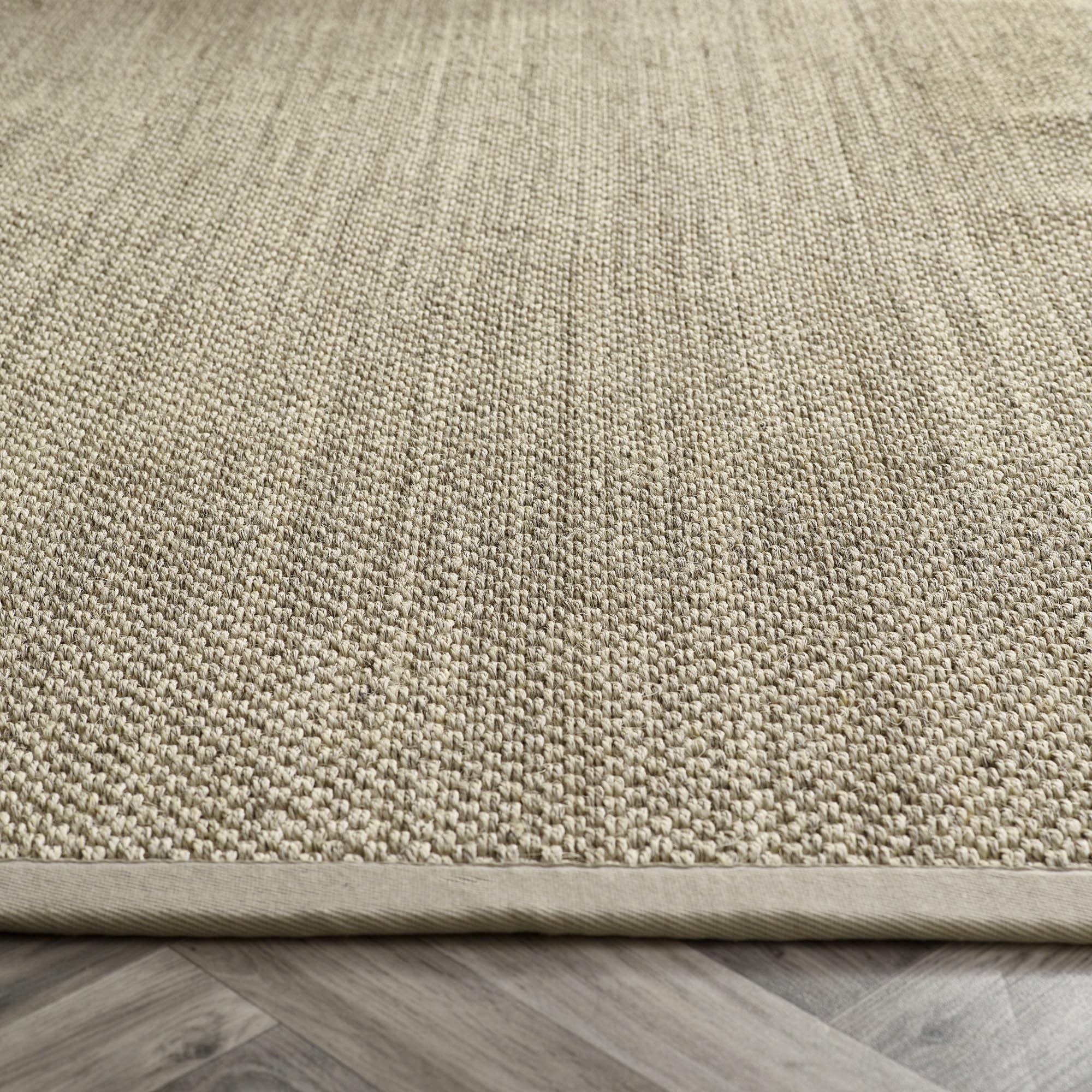 Tapis en sisal antidérapant fait à la main en fibre naturelle pour chambre à coucher, cuisine, salle à manger, salon avec bordure sable Taille L 160 x 230 cm