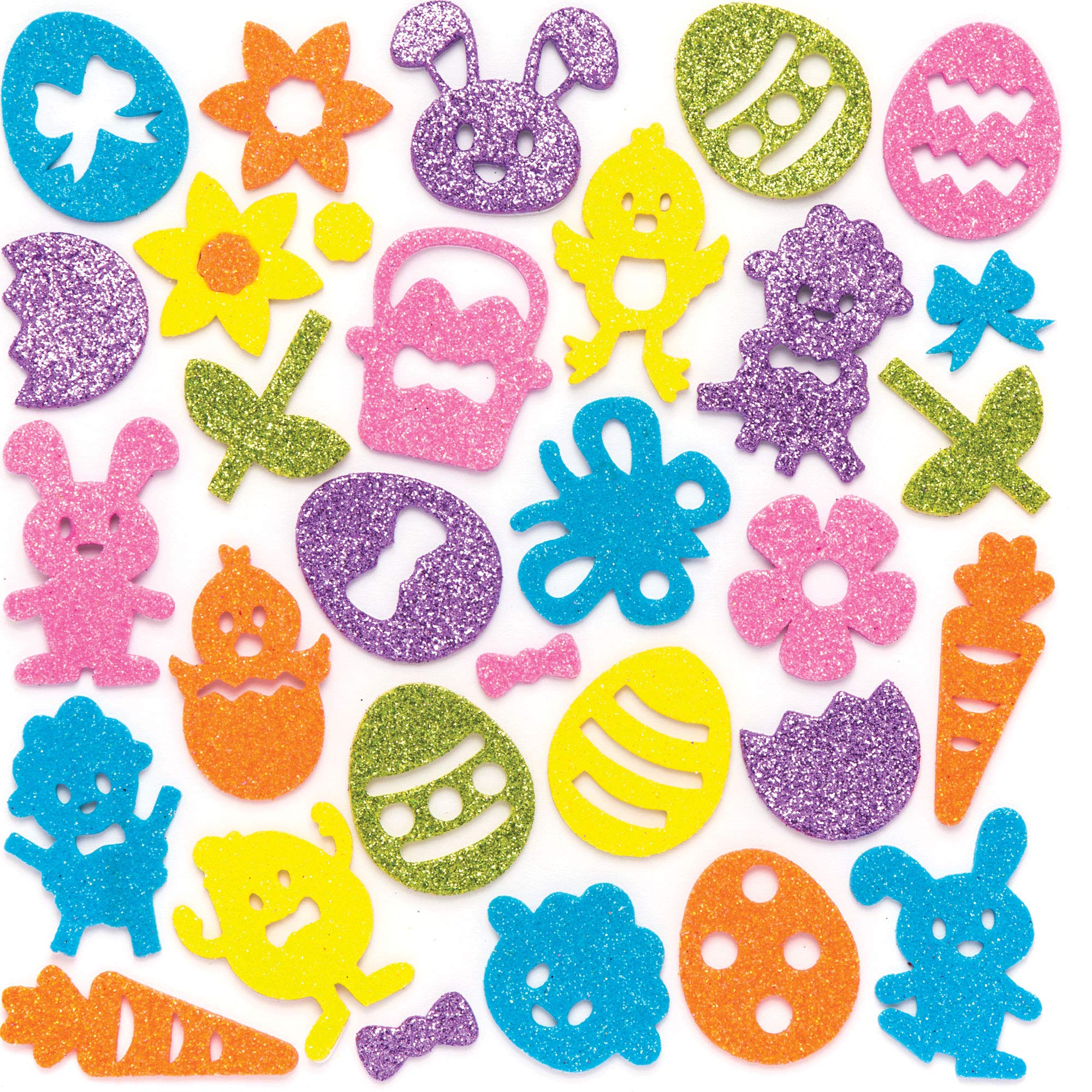Pasen glitter stickers van foam - Baker Ross