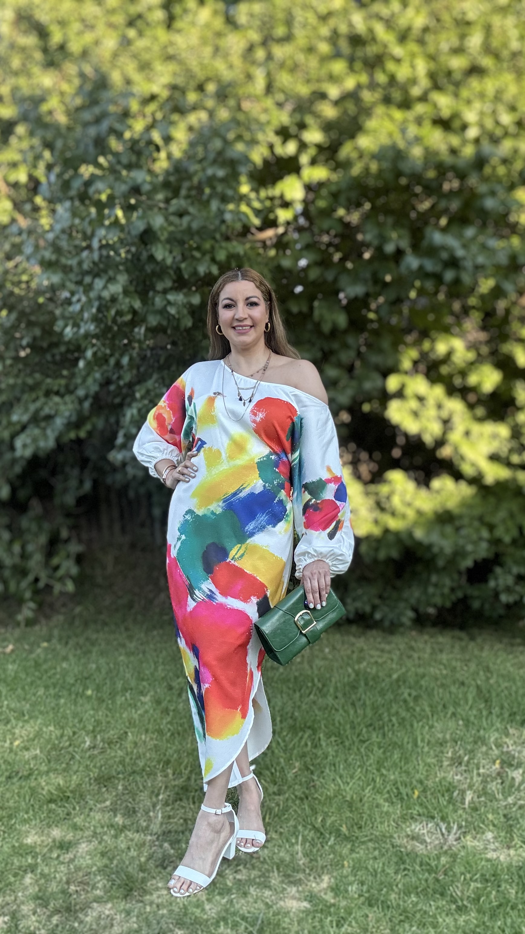 casual asymmetrical dress Watch Abstract Print H-Line Maxi With Belt on Amazon Live Women's Glacier Blue Ruched Color:NERO 150-300 Mini dress Long Sleeves Back