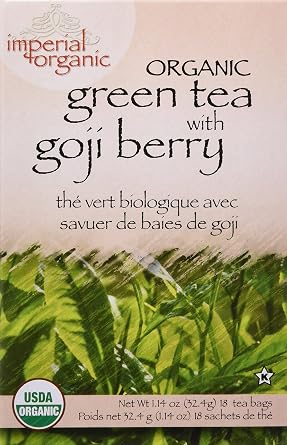 Uncle Lees Tea Imperial Organic, Green Tea With Goji Berry, 18 Tea Bags, 1.14 oz 32.4 g