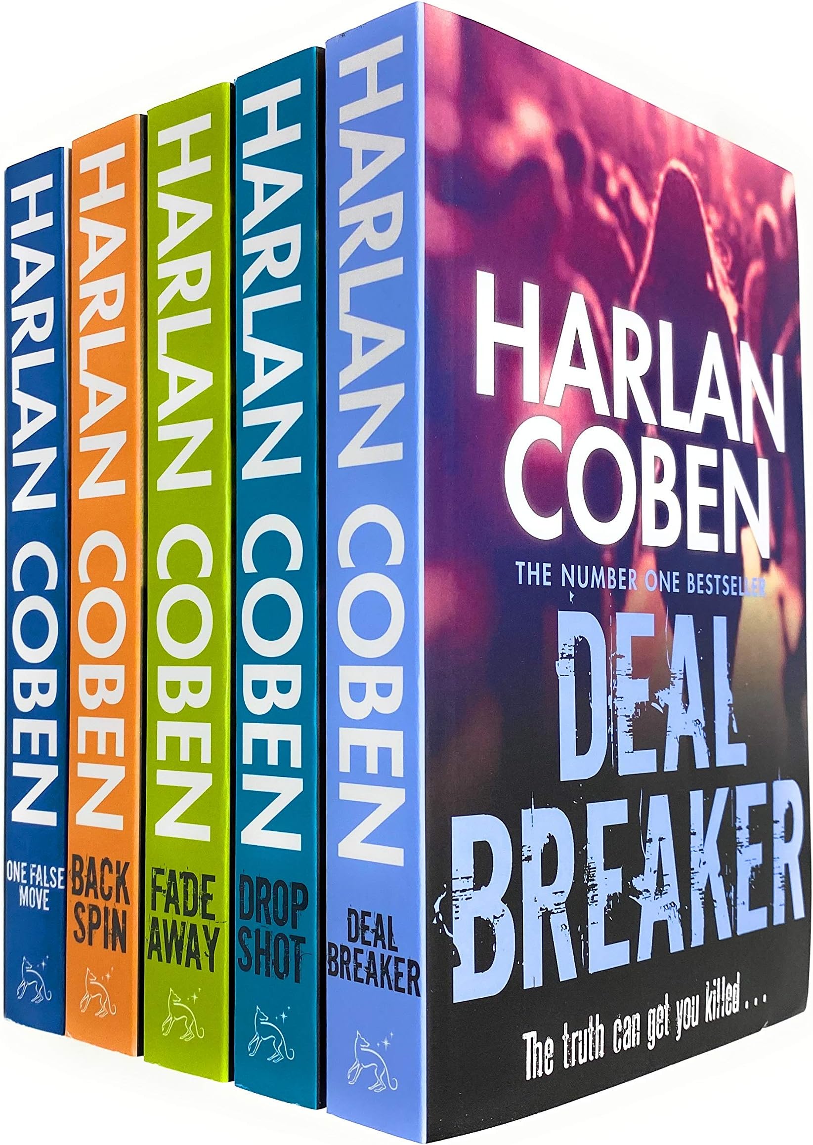 Myron Bolitar Series Books 1 - 5 Collection Set by Harlan Coben (Deal Breaker, Drop Shot, Fade Away, Back Spin & One False Move)