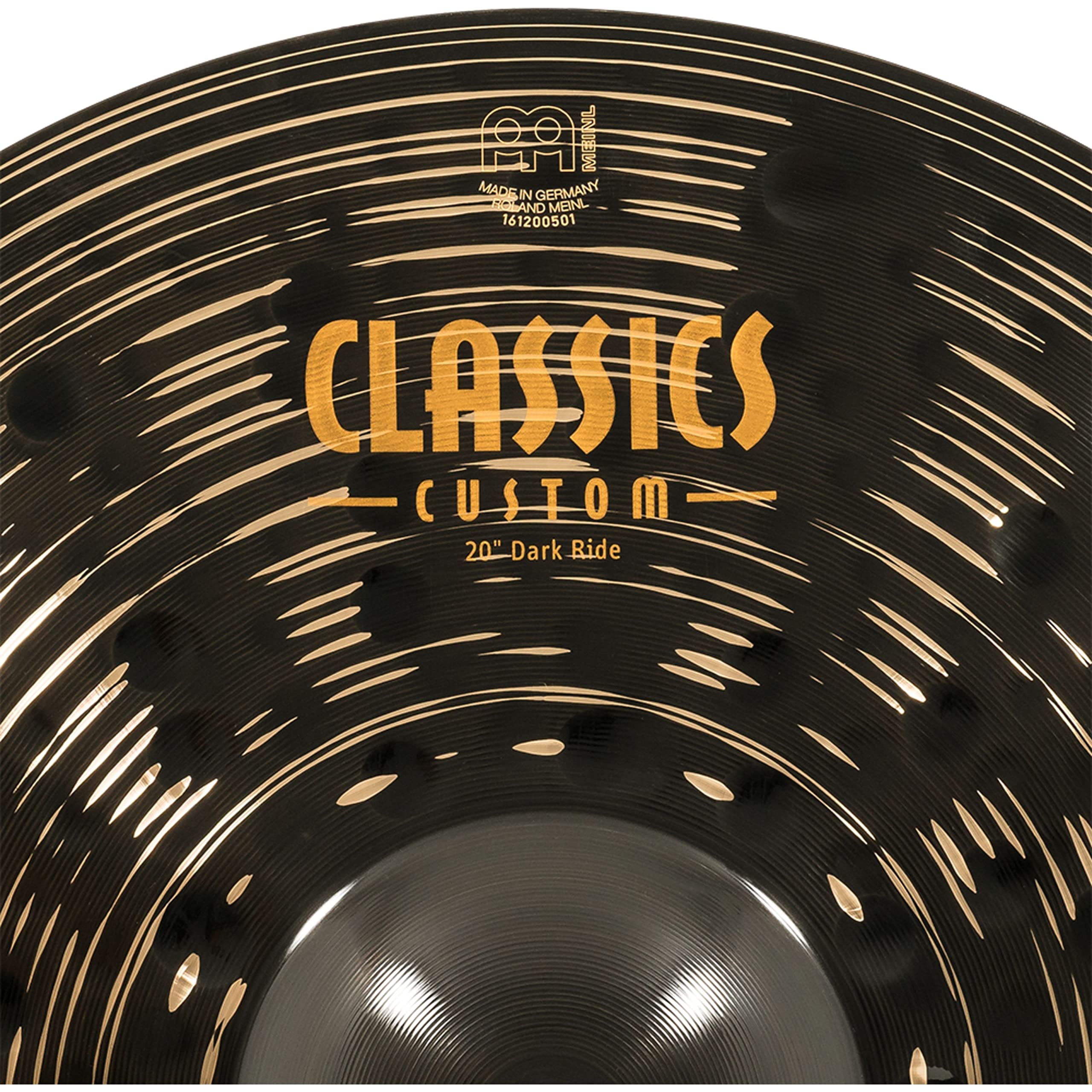 Meinl Cymbals Classics Custom Dark Piatto Ride 20 pollici (50,80cm) per Batteria - Bronzo B12, Finitura Scura, Prodotto in Germania (CC20DAR)