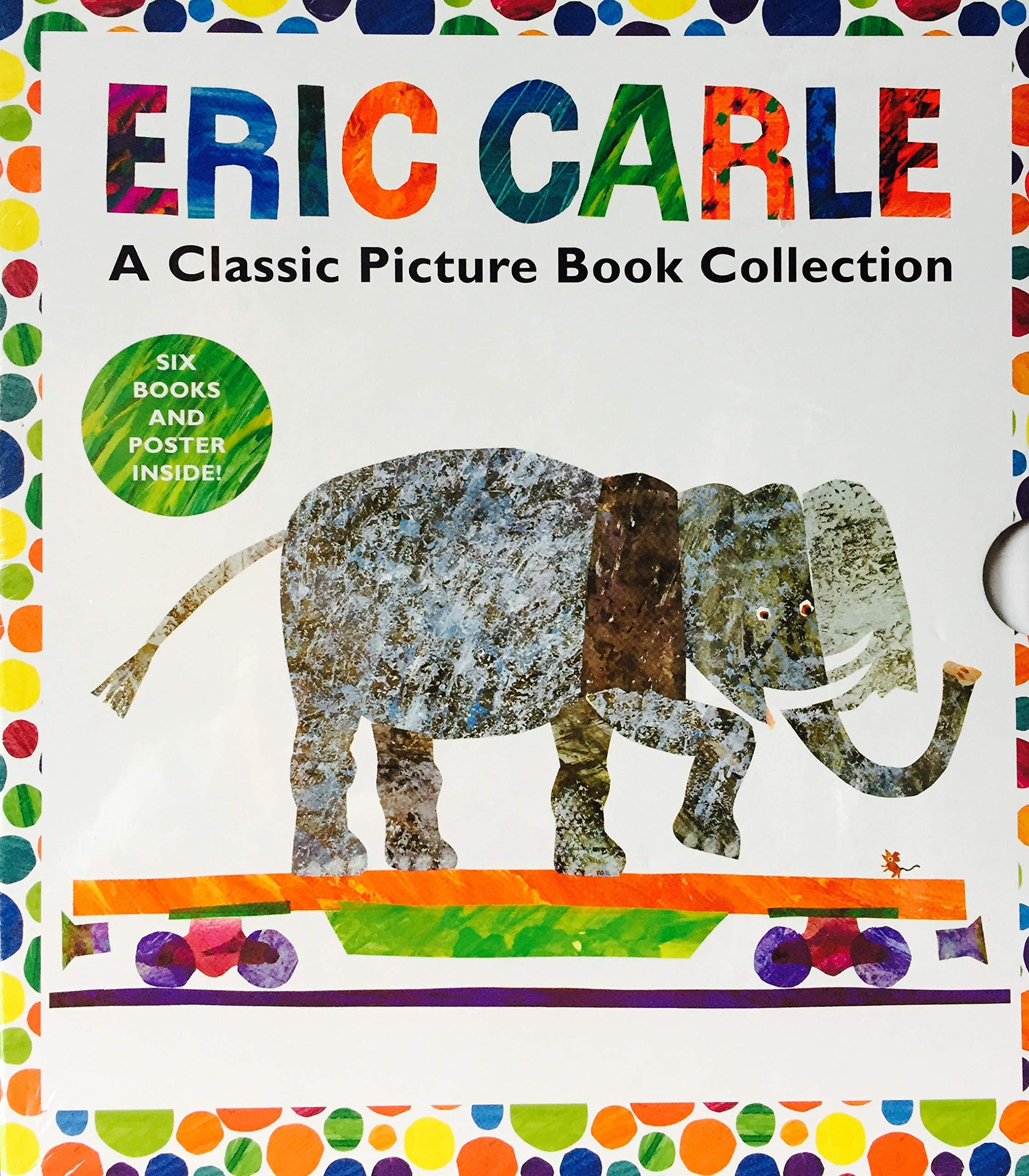 Eric Carle: A Classic Picture 6 Books Collection Set With Two-Sided Poster Inside! (1, 2, 3 to the Zoo: A Counting Book, Today Is Monday, Slowly, Slowly, Slowly, Said the Sloth, Little Cloud & More…)
