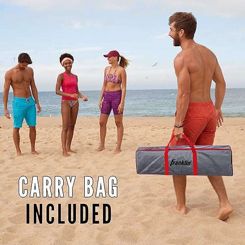 Miniatura 18 de Franklin Sports - Juego de red de voleibol para exteriores, red de voleibol portátil para playa + patio trasero con bastones, juegos completos