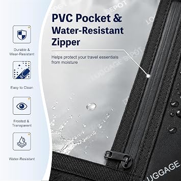 Cabin Suitcase, 55x38x20cm Ryanair Cabin Approved Black