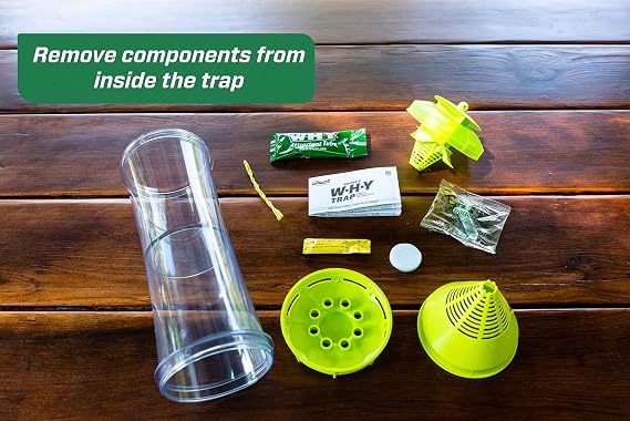 RESCUE! WHY Trap for Wasps, Hornets, Yellowjackets Hanging Outdoor Trap - 3 Traps