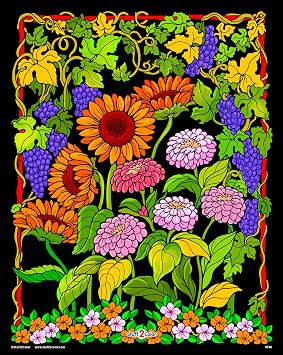 Sunflower Garden - Fuzzy Velvet Poster for Kids and Adults Arrives Uncolored - Beautiful Coloring Activity