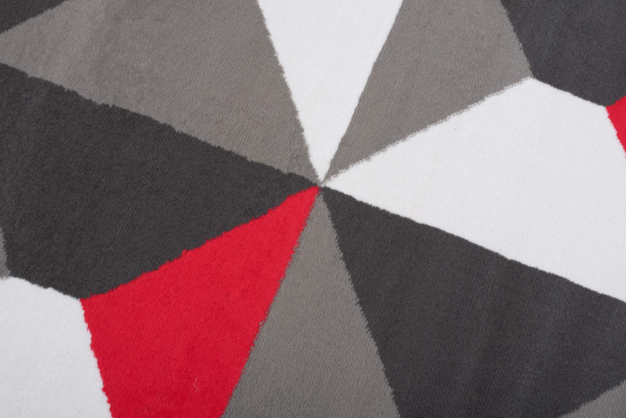 TAPISO Maya kolekcja dywan z krótkim włosiem, szary, biały, czerwony, nowoczesny, geometryczny, czworokątne figurki, do salonu, sypialni, biura, Ökotex 180 x 250 cm
