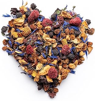 Loose Leaf Tea No Caffeine with Raspberry, Cornflower, Rosehip & Hibiscus (4oz.) – Fruit Tea Summer Herbal Infusion with Wild Berries