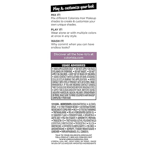 Miniatura 14 de L'oreal Paris Colorista - Maquillaje colorista para rubias, 1 día para rubias, lila500, 1 onza líquida