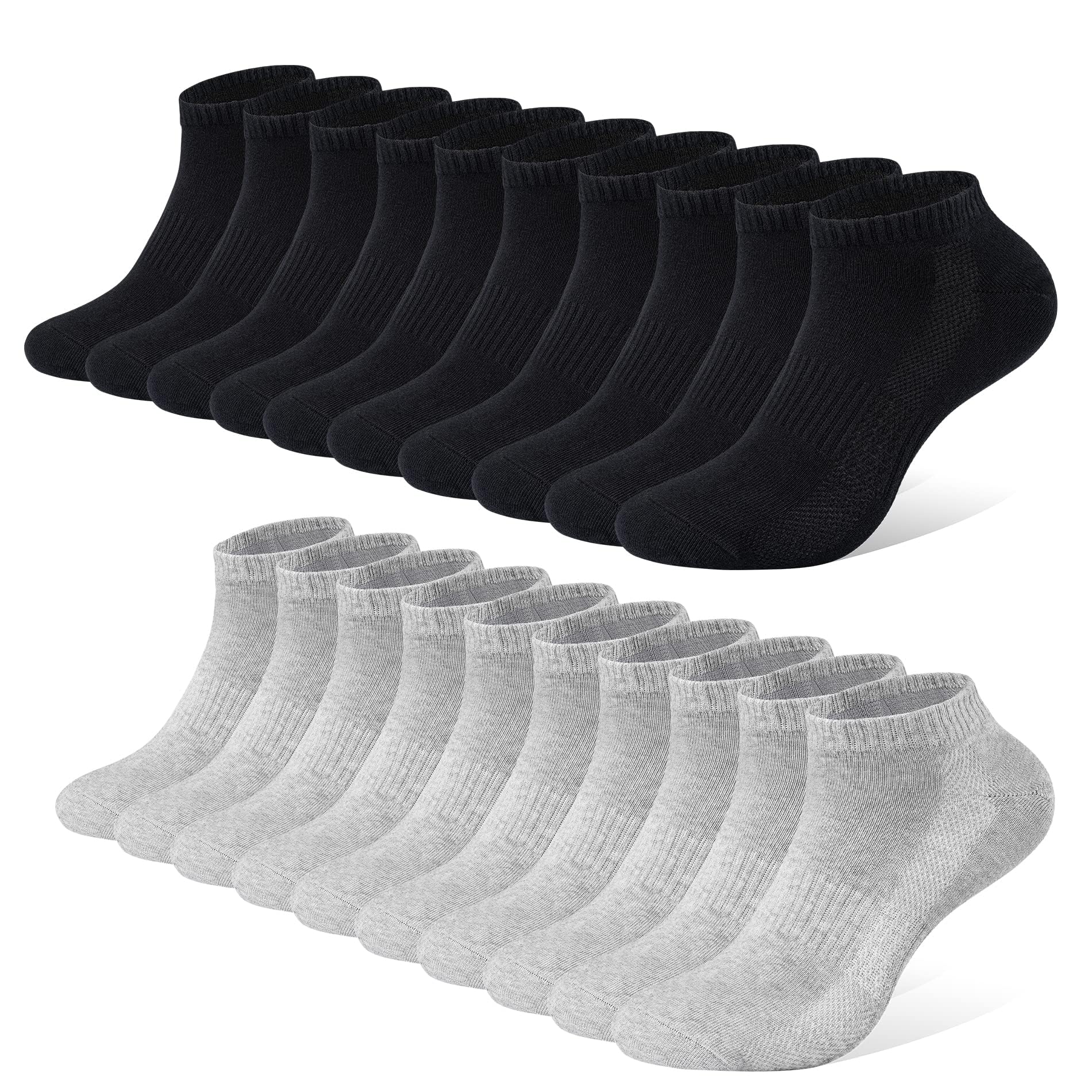 FALARY 10 Paar Sportsocken Sneaker Socken Herren Damen Bio Baumwolle Atmungsaktives Sneakersocken Laufsocken Baumwollsocken Kurze Socks Halbsocken