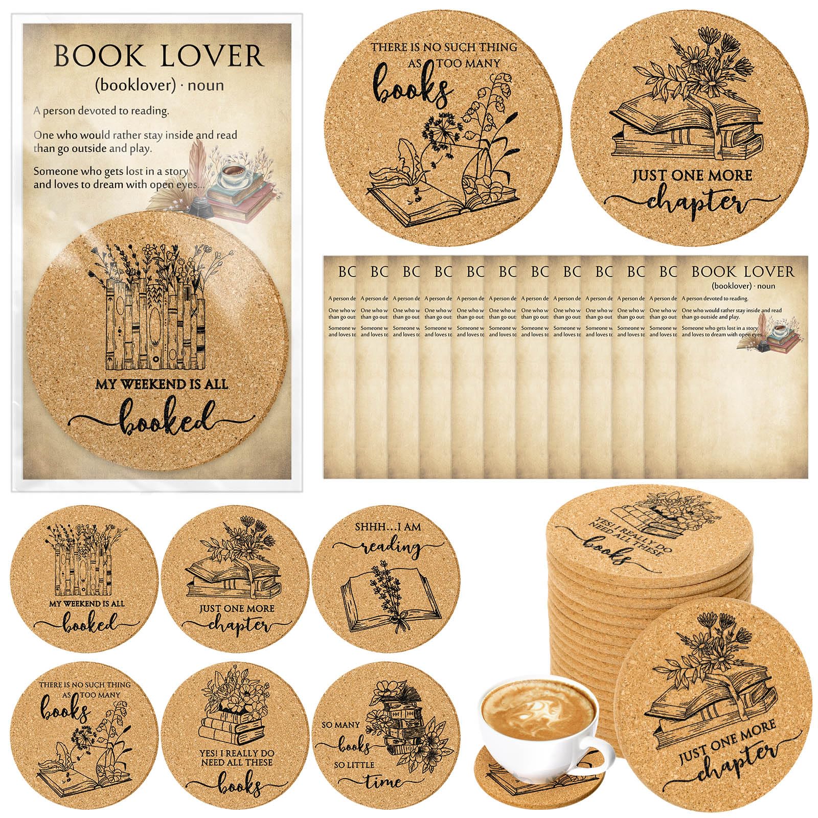 Dessous de verre livre vintage Hushee pour une pause café littéraire réussie