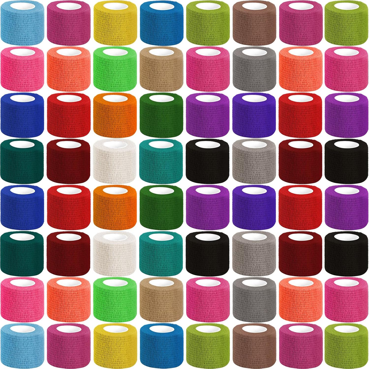 120 Pack Colorful Self Adhesive Bandage Wrap Bulk 2 Inch x 5 Yards Cohesive Bandage,Vet Wrap Breathable Elastic Self-Adherent Tape for Stretch Athletic Sports Wrist Ankle Dogs Pet Vet Wrap - Image 8