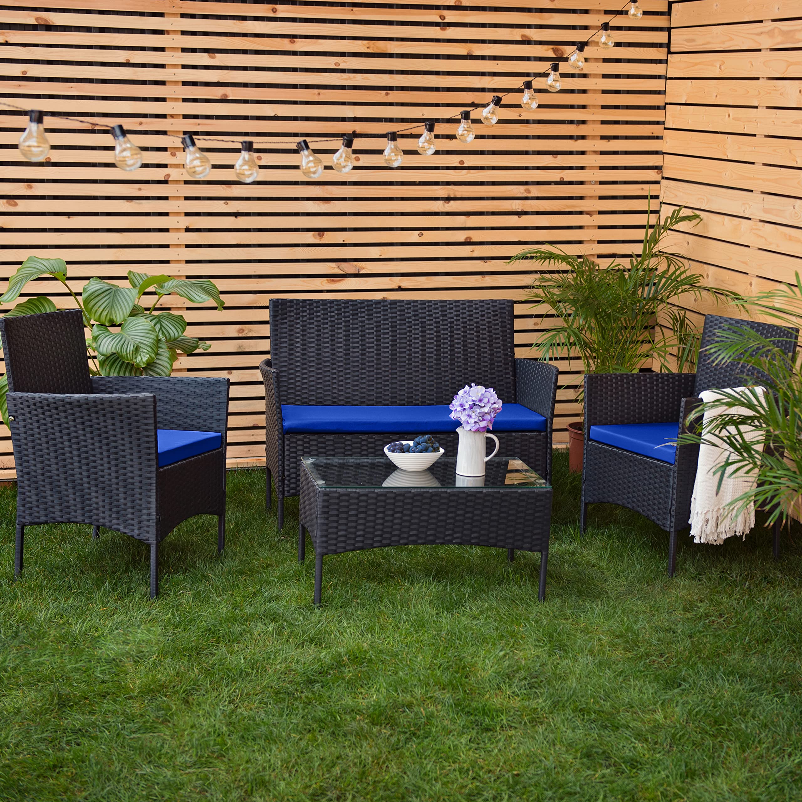 MyVorrei 2 Cuscini Schienale E Seduta Per Poltrona Per Uso Esterno Nautico E Giardini 40x80cm Spessore Cm 10, Sfoderabile Con Chiusura A Lampo, Fodera