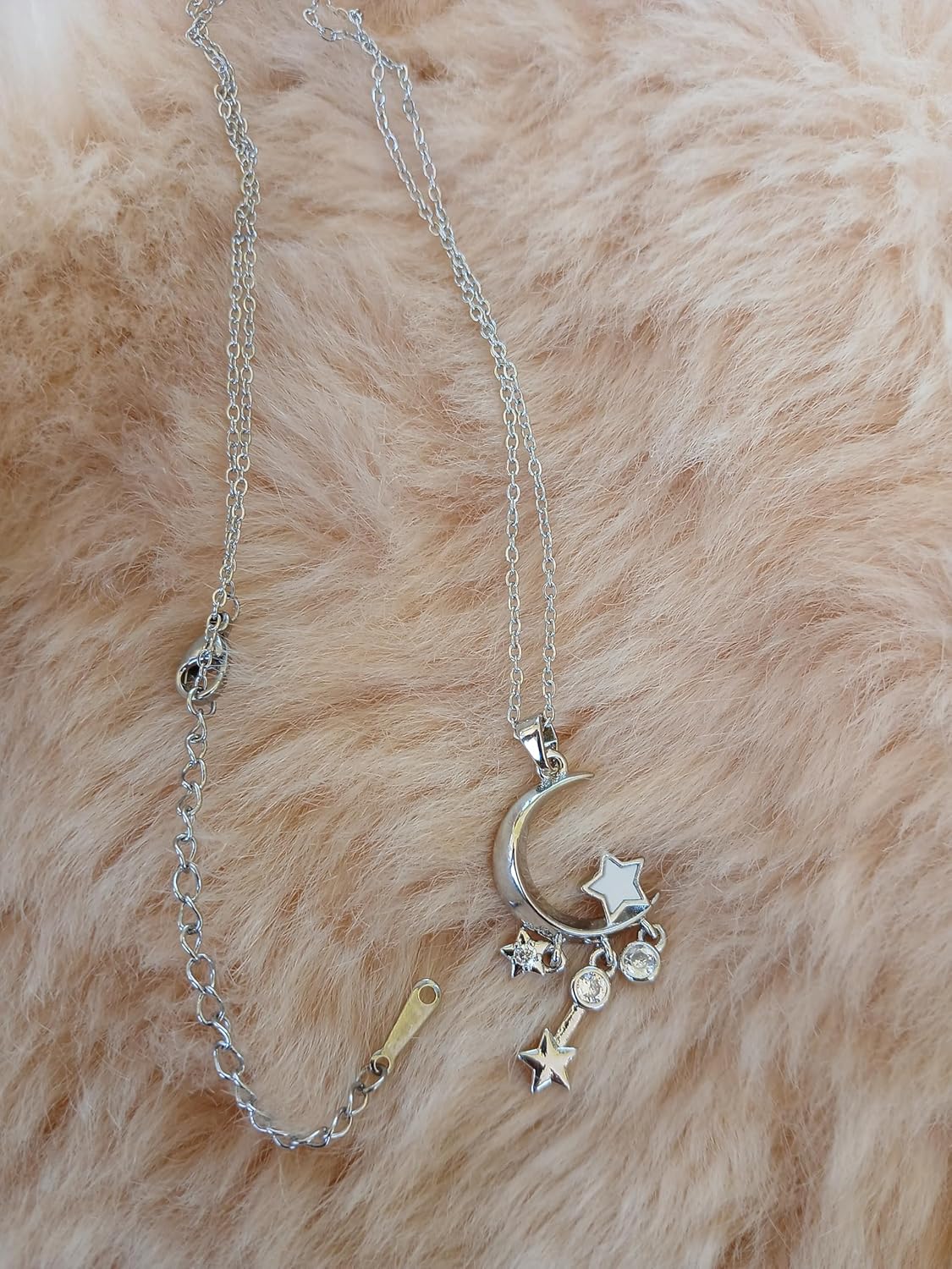 Crescent Moon Pendant Necklace, Sterling Silver Chain, Dainty - Image 3