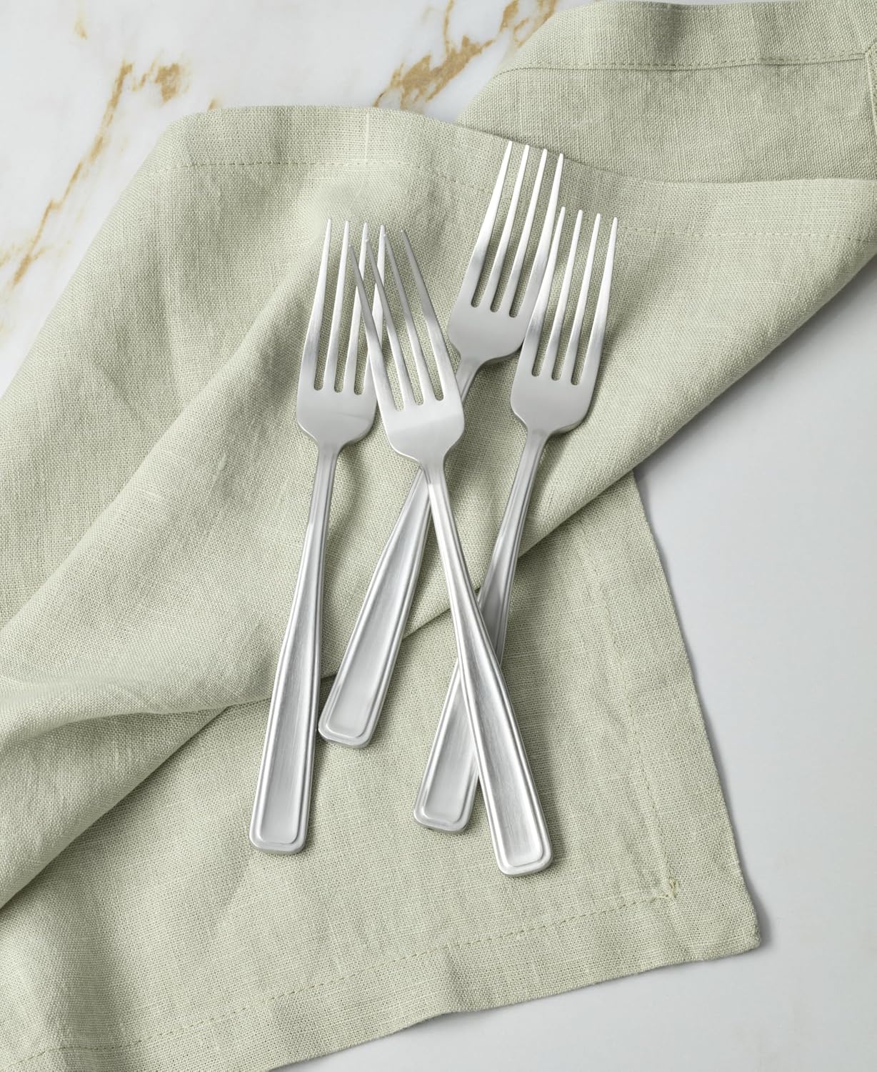 Oneida Reid Dinner Forks Silverware Set for 4, Flatware