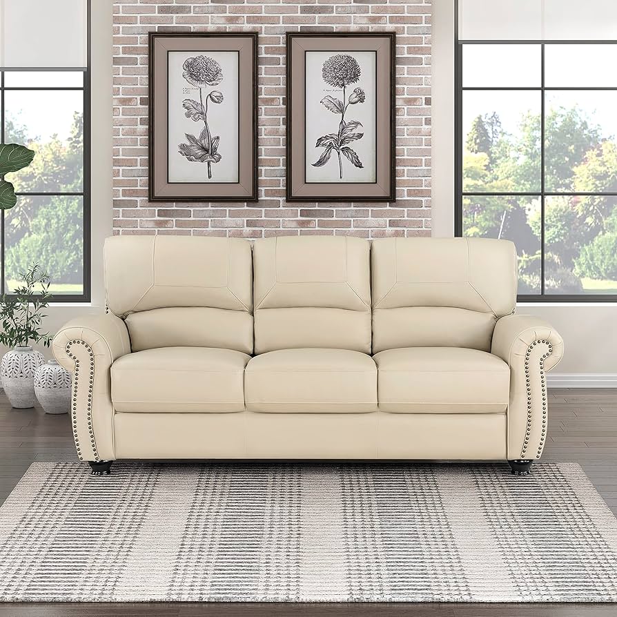 Amazon.com: Lexicon Leather Couch for Living Room with Solid