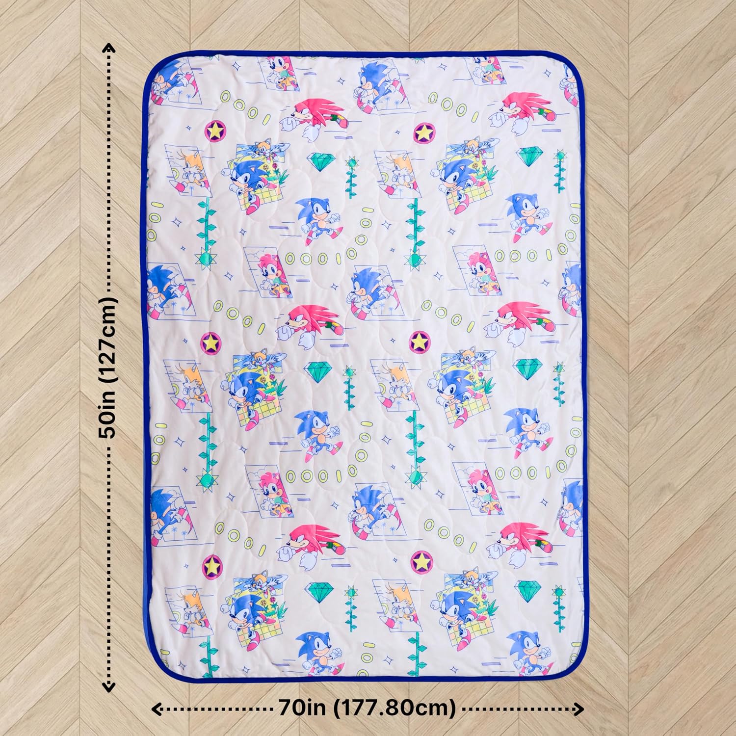 Sonic The Hedgehog Anime Cooling Throw Blanket for Hot Sleepers, 50 x 70 Inch Lightweight All-Season Throw, Soft Breathable Cooling Fabric for Couch, Bed, (Officially Licensed Product) by Franco Calm
