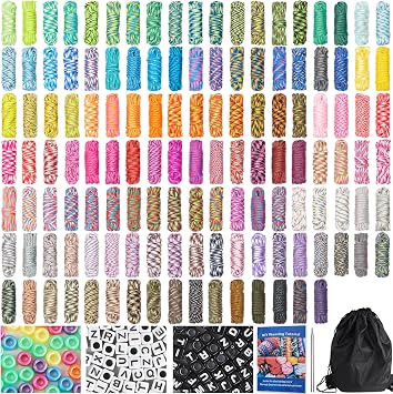 GNILLKO 130 Colors Paracord 550, 10 Feet Paracord Bracelets Kit