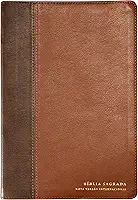 Bíblia NVI com Espaço para Anotações, Letra Grande, Couro soft, Dois tons de marrom, Leitura Perfeita