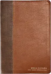 Bíblia NVI com Espaço para Anotações, Letra Grande, Couro soft, Dois tons de marrom, Leitura Perfeita