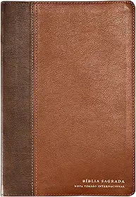 Bíblia NVI com Espaço para Anotações, Letra Grande, Couro soft, Dois tons de marrom, Leitura Perfeita