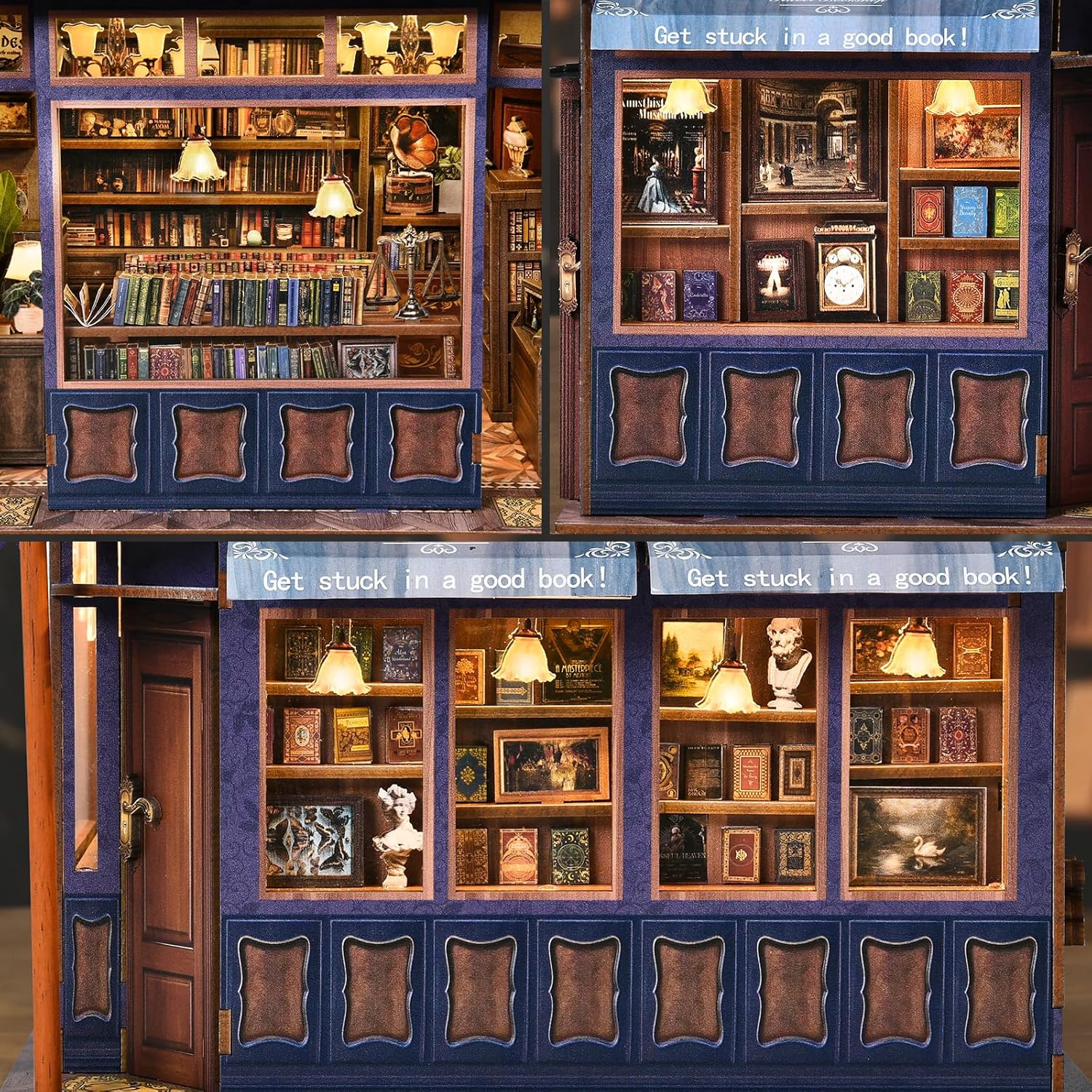 Book Nook Kit - DIY Miniature House Dollhouse Kit 3D Puzzles for Adults, Gifts for Family and Friends Bookshelf Decor Tiny House Model Build with Dust Cover - for Valentine's Day Lovers