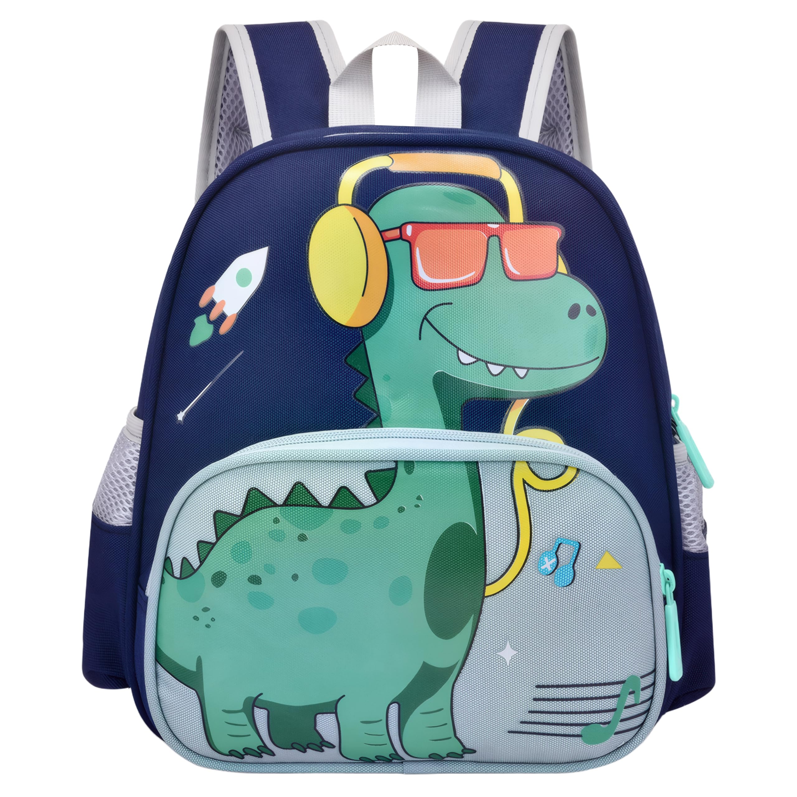 Lifelix Cute Toddler Backpack Preschool Dinosaur Schoolbag for 2-6 Boys Kindergarten Children Travel Bookbag (Dark Blue)