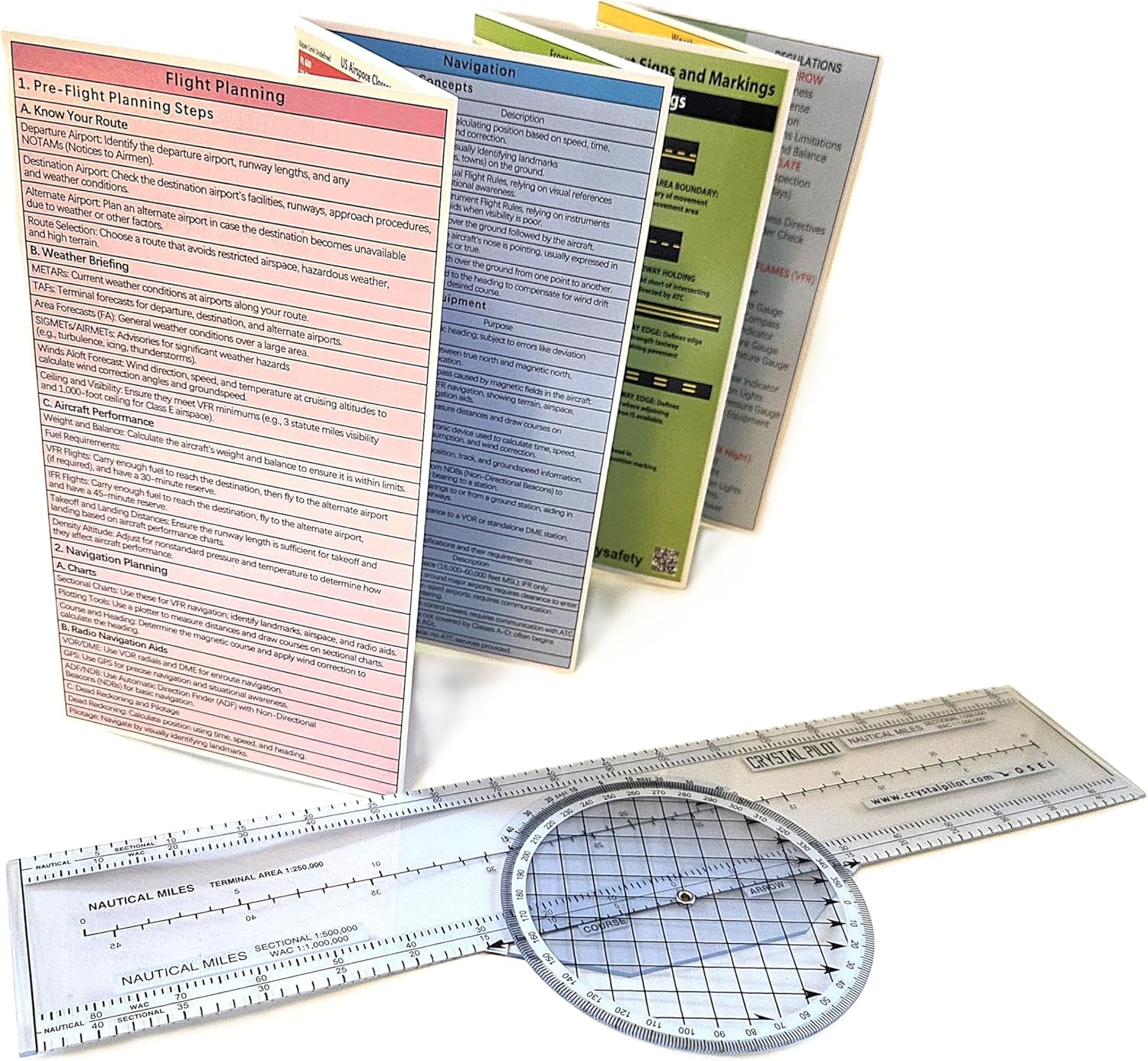 Crystal Pilot XP1 Rotating Plotter for VFR Flight Planning (XP1 + Private Pilot Guide)